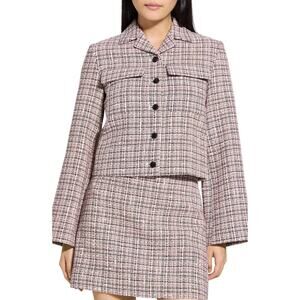 THEORY Patch Tweed Crop Jacket Size 4